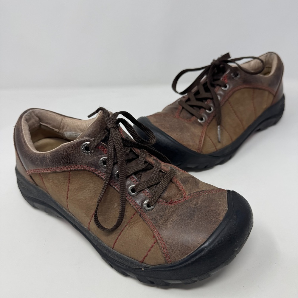 Keen Shoes Brown Leather Lace Up Outdoor Hiking Trail Comfort Women's Size 7.5